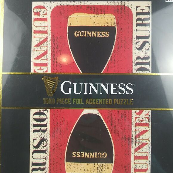 Front Porch Classics Guinness Beer 1000 Piece Foil Accented Jigsaw Puzzle 29x23" - Picture 3 of 3